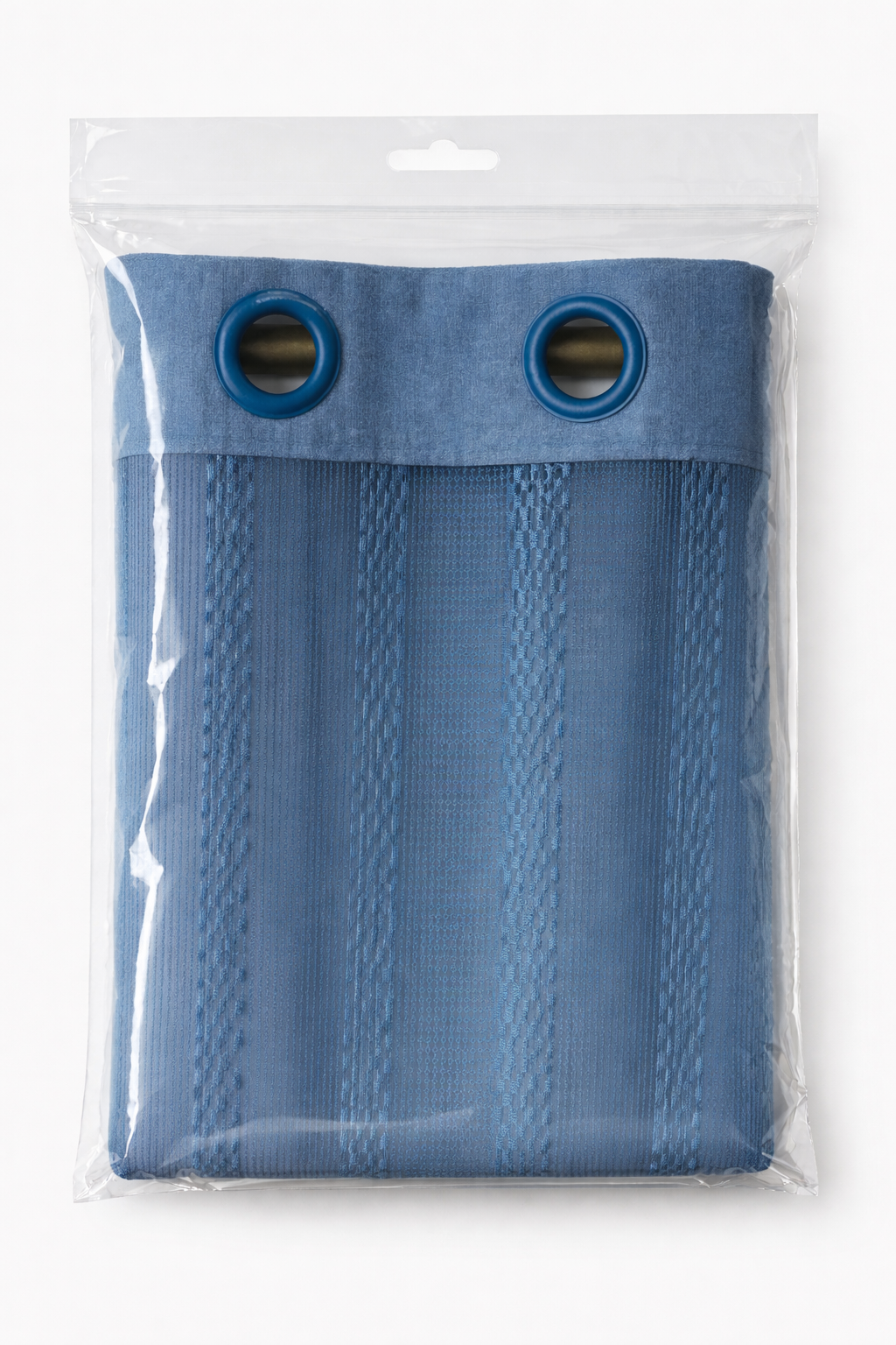 Sheer Star Net Design Curtain | 7 * 4ft | Grommet Top | Pack of 1 | Dusky Blue Colour | Tie Back Included (Dusky Blue, 7ft)