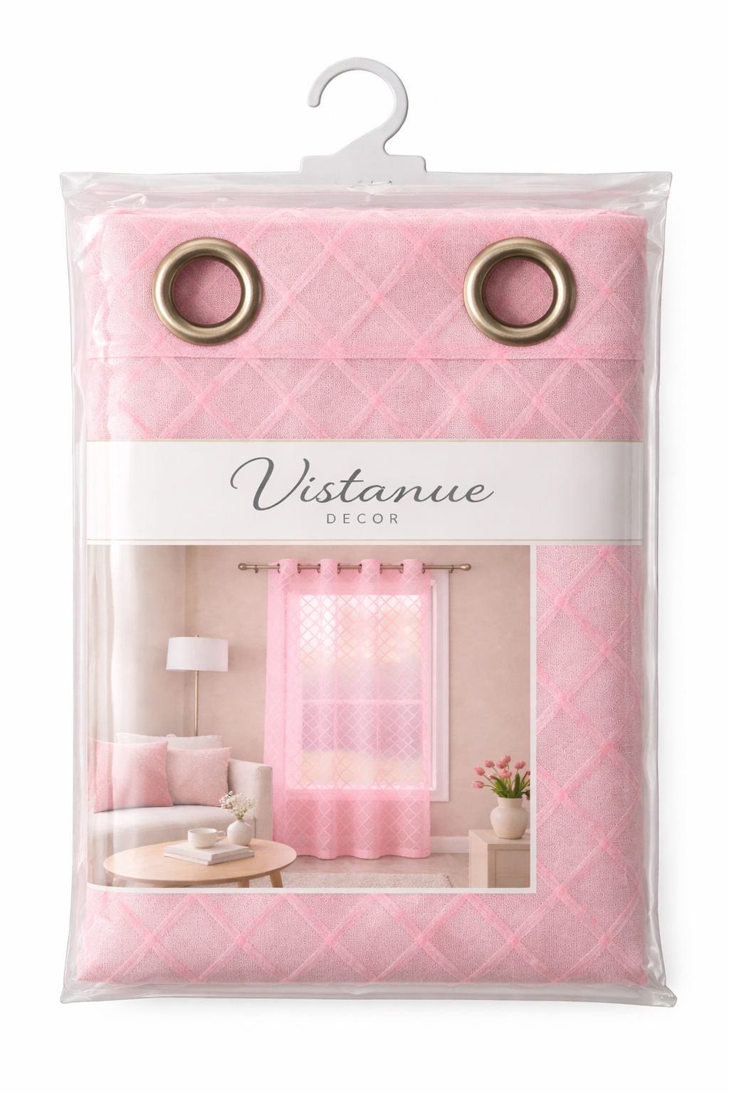 Pink Sheer Curtain for Windows | 5*4 Ft Window Curtain | Light Filtering, Premium | Pack of 1