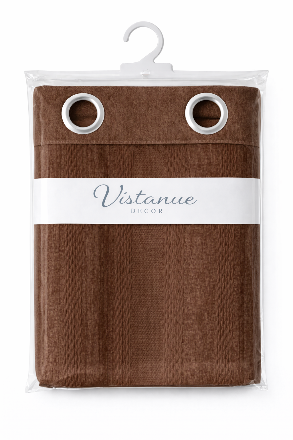 Star Net Design Curtain | 7 * 4ft | Grommet Top | Pack of 1 | Brown Colour | Tie Back Included