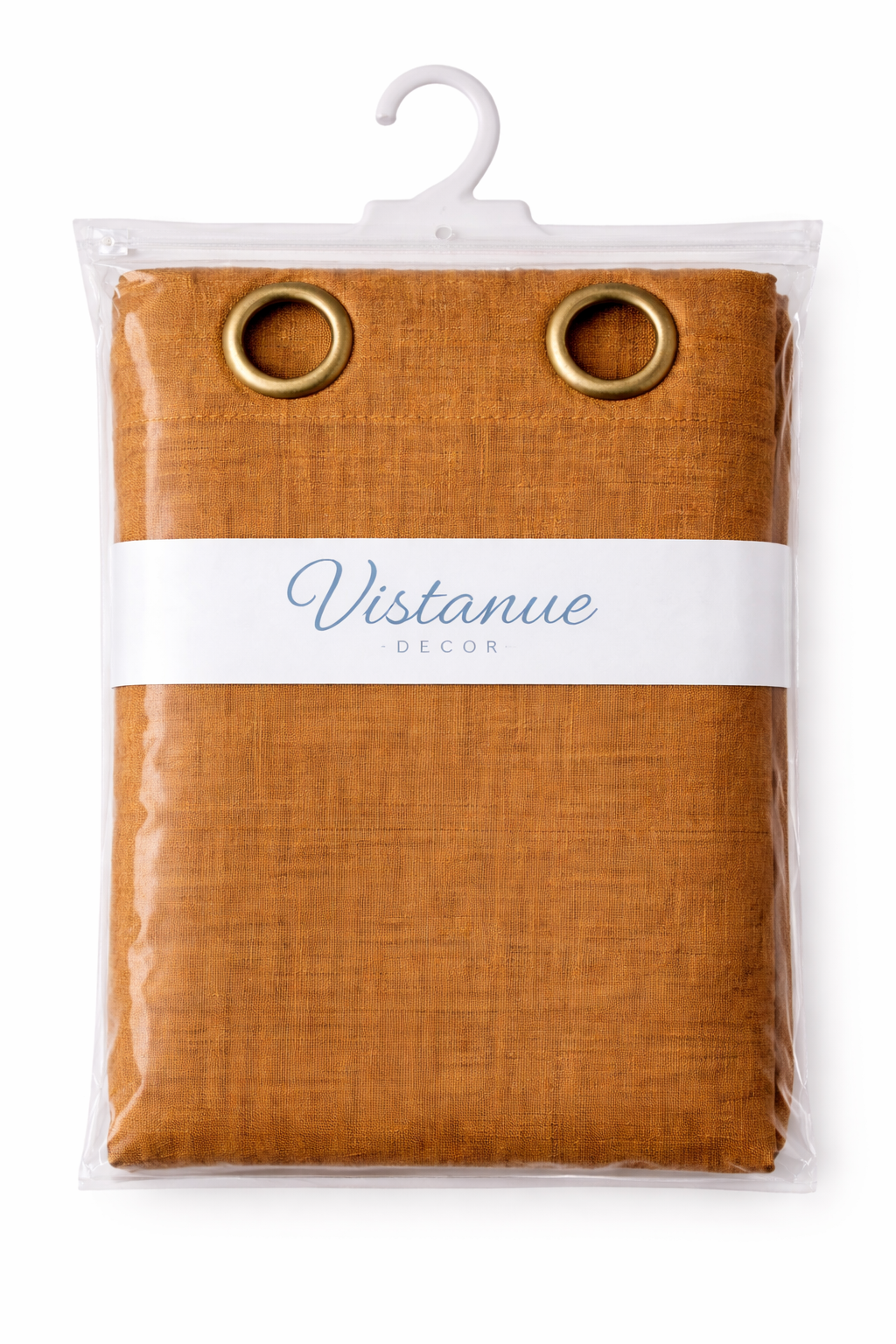 Premium Linen Textured Curtain | Natural Brown | Grommet Top | Light Filtering | 7 * 4ft Door Size | Pack of 1