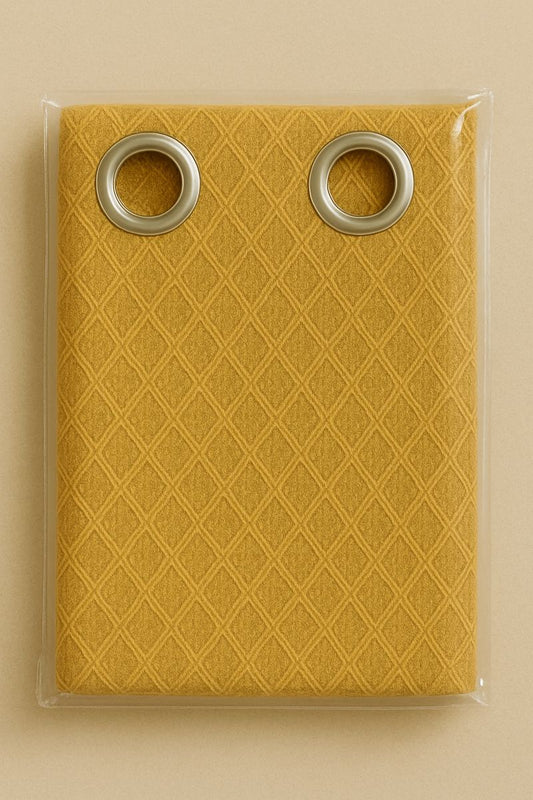 Double Layer Blackout Curtains with Net Overlay | Cream Colour | Grommet top | 5 * 4ft Window Size | Pack of 1