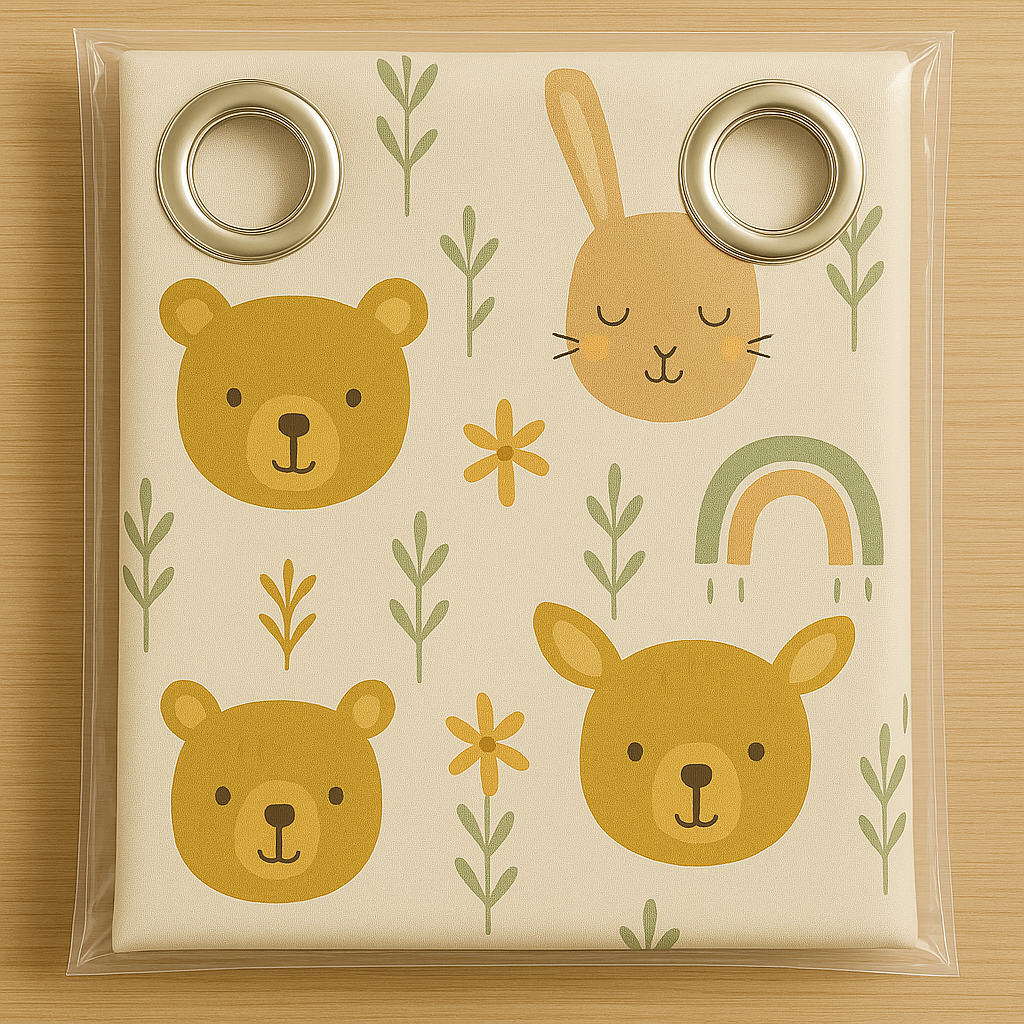 Premium Kids Blackout Curtain | Cute Animal & Rainbow Digital Print | 5 * 4ft for Windows | 98% Light Blocking, Soft Fabric | Grommet Top | Pack of 1 (5 * 4ft)