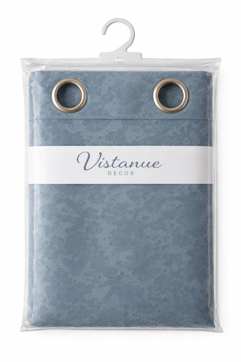 Mist Blue Emboss Blackout | Grommet Top | Pack of 1 | 5 * 4ft for Windows | Tie Back Included | (Dusky Blue, Window: 5x4 Feet)