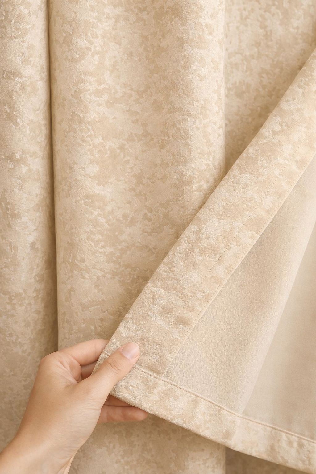 Blackout Emboss Grommet Luxury Curtain | Textured Fabric | Grommet Top | Pack of 1 | 7 * 4ft for Doors | Off-White Colour | Tie Back Included