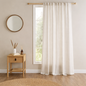 Premium Linen Textured Curtain | Off-White | Grommet Top | Light Filtering | 5 * 4ft Window Size | Pack of 1