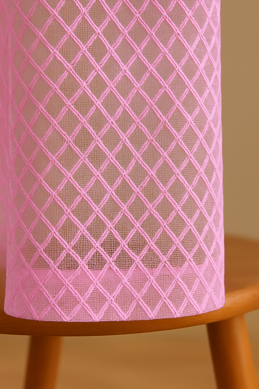 Pink Sheer Curtain for Windows | 5*4 Ft Window Curtain | Light Filtering, Premium | Pack of 1