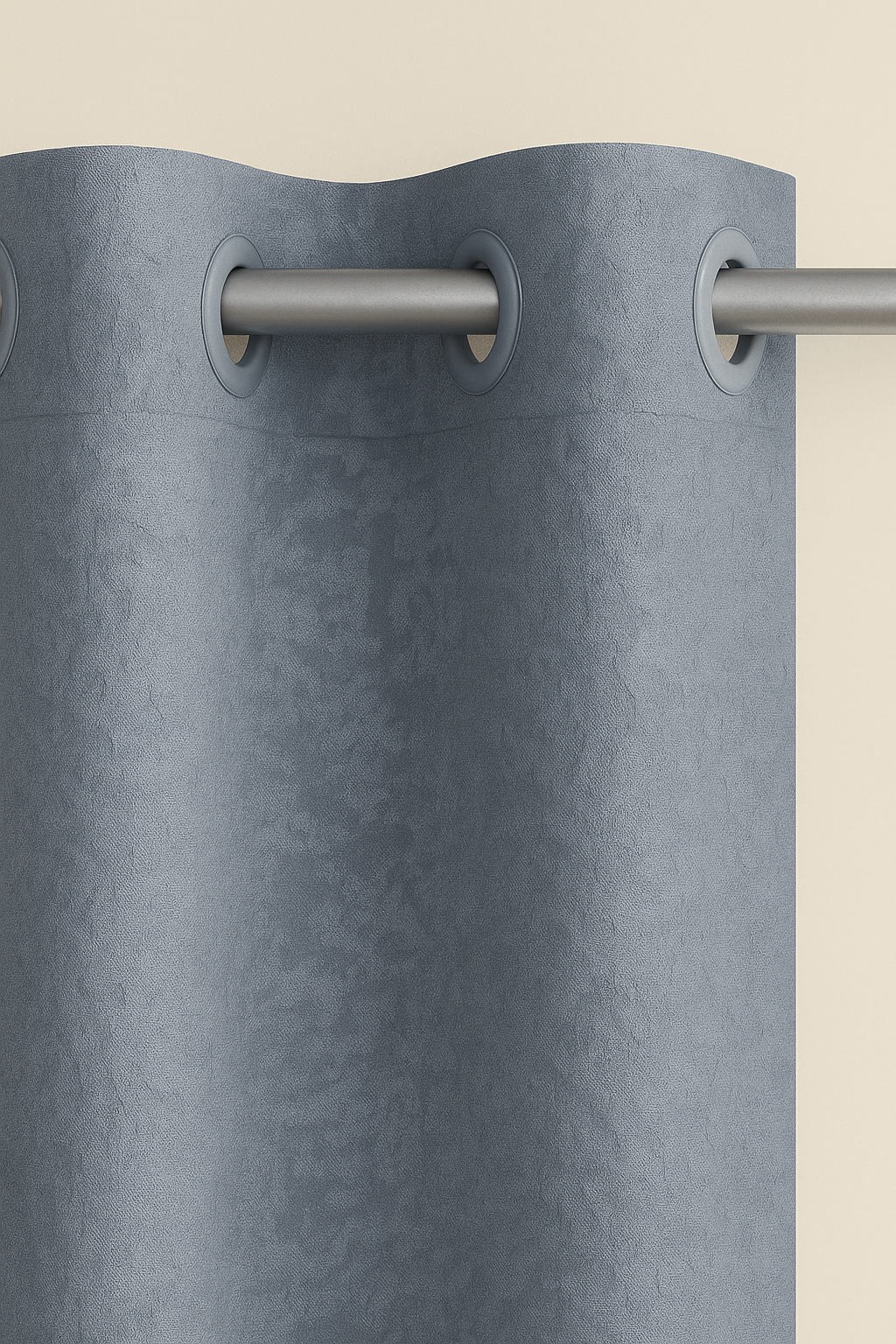 Mist Blue Emboss Luxury Curtain | Textured Fabric | Grommet Top | Pack of 1 | 7 * 4ft for Doors | Dusky Blue Colour | Tie Back Included |