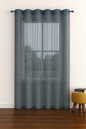 Sheer Star Net Design Curtain | 7 * 4ft | Grommet Top | Pack of 1 | Dusky Blue Colour | Tie Back Included (Dusky Blue, 7ft)