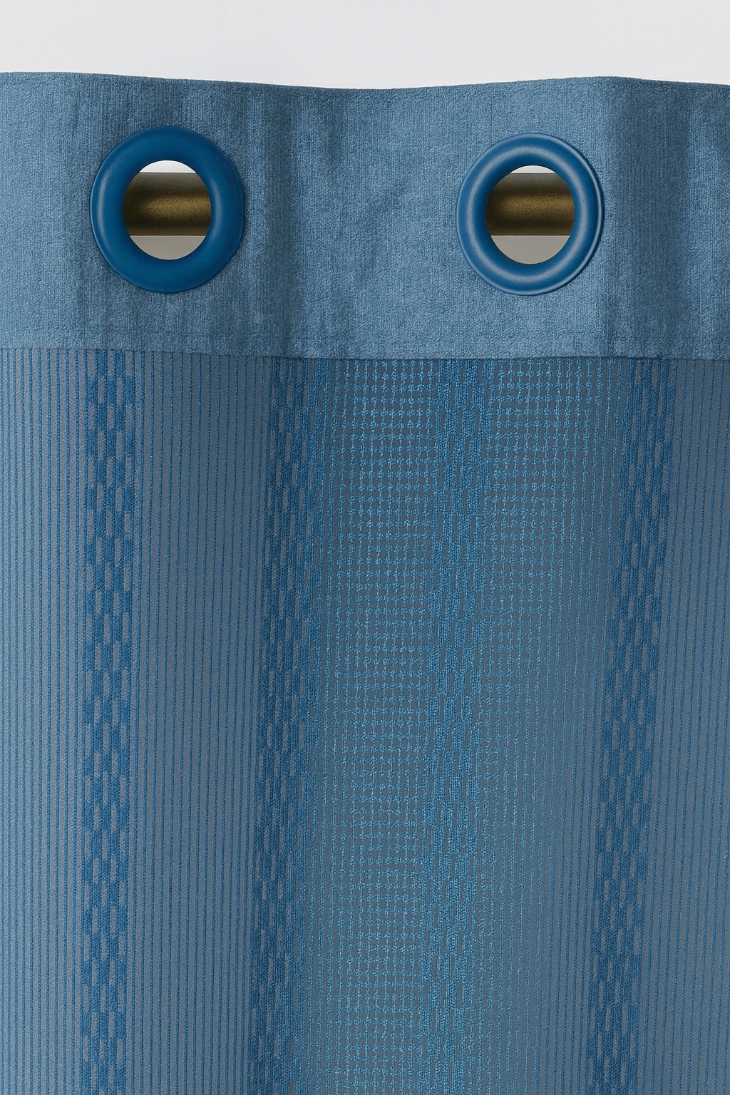 Sheer Star Net Design Curtain | 7 * 4ft | Grommet Top | Pack of 1 | Dusky Blue Colour | Tie Back Included (Dusky Blue, 7ft)