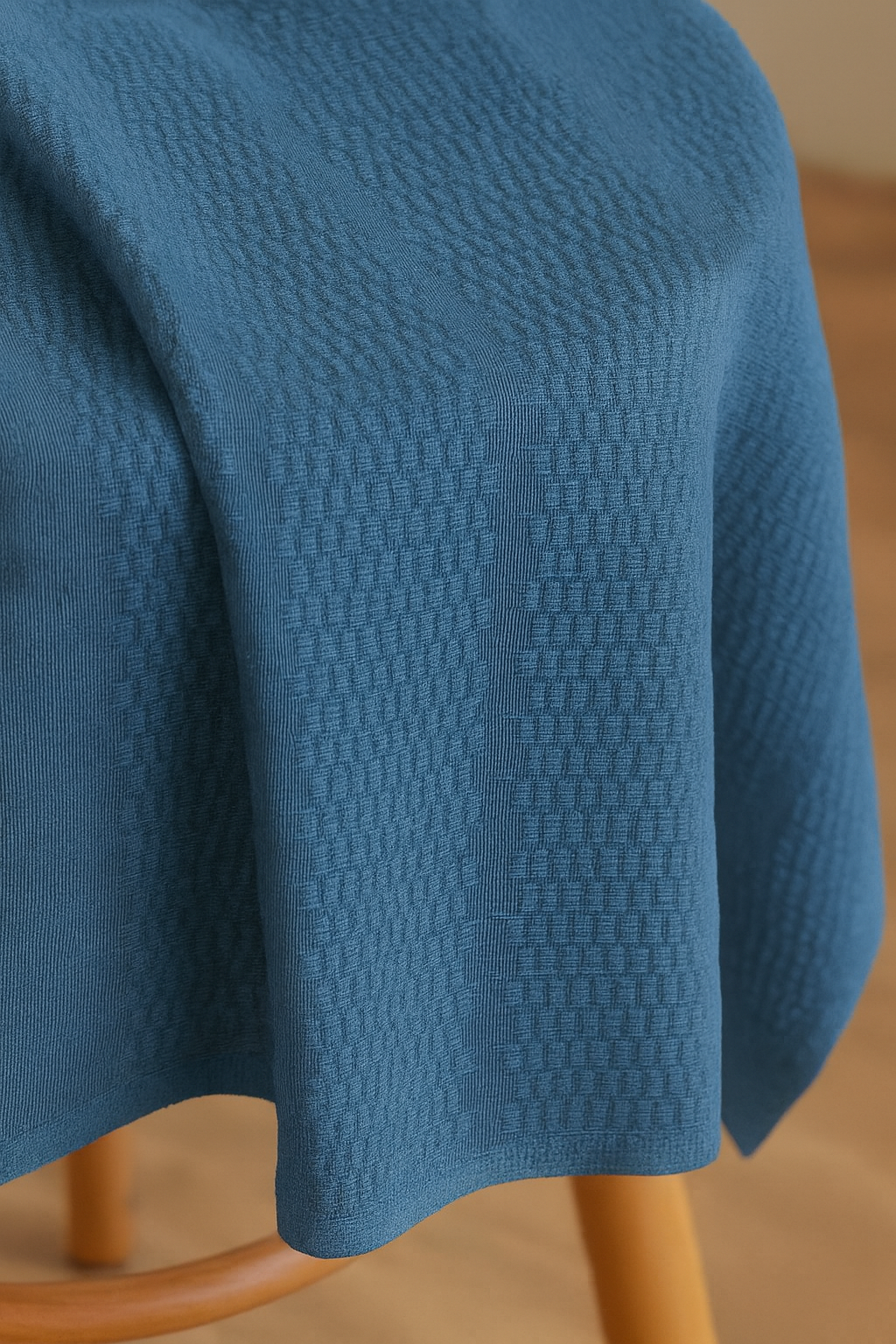 Sheer Star Net Design Curtain | 7 * 4ft | Grommet Top | Pack of 1 | Dusky Blue Colour | Tie Back Included (Dusky Blue, 7ft)