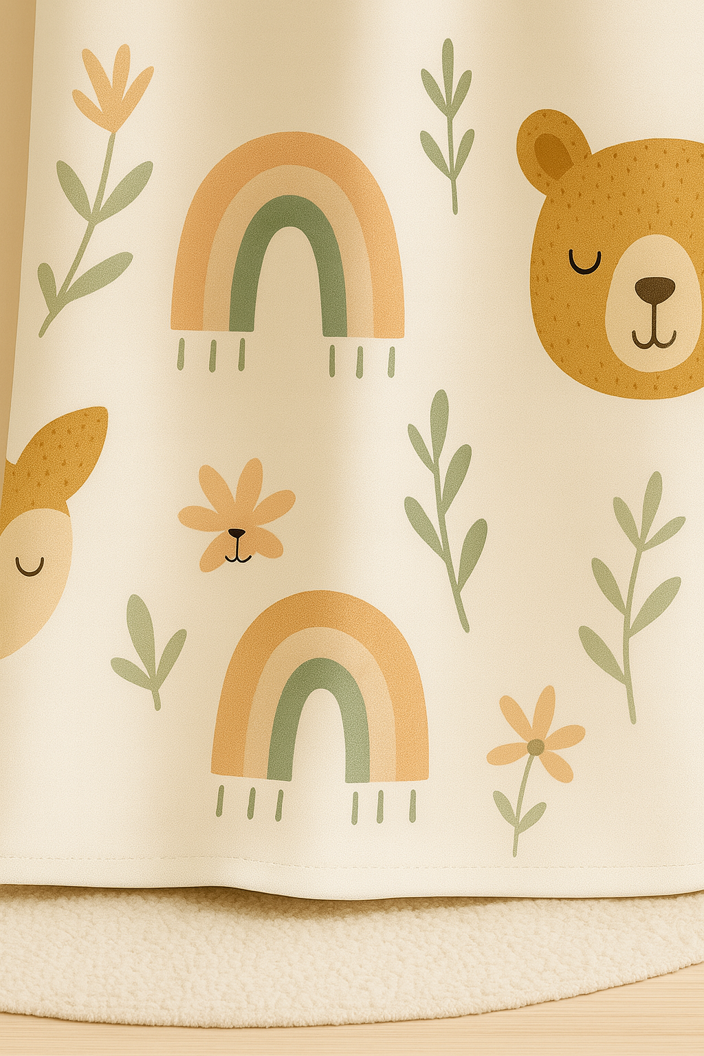 Premium Kids Digital Print-Blackout Curtain | 7 * 4ft | Rainbow & Animals Digital Print | Pack of 1 | 98% Light Blocking, Soft Fabric | Grommet top