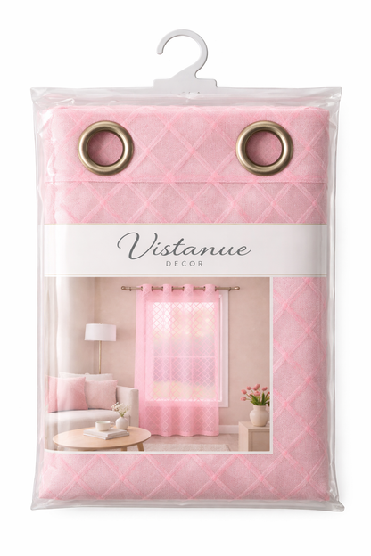 Pink Sheer Curtain for Windows | 5*4 Ft Window Curtain | Light Filtering, Premium | Pack of 1
