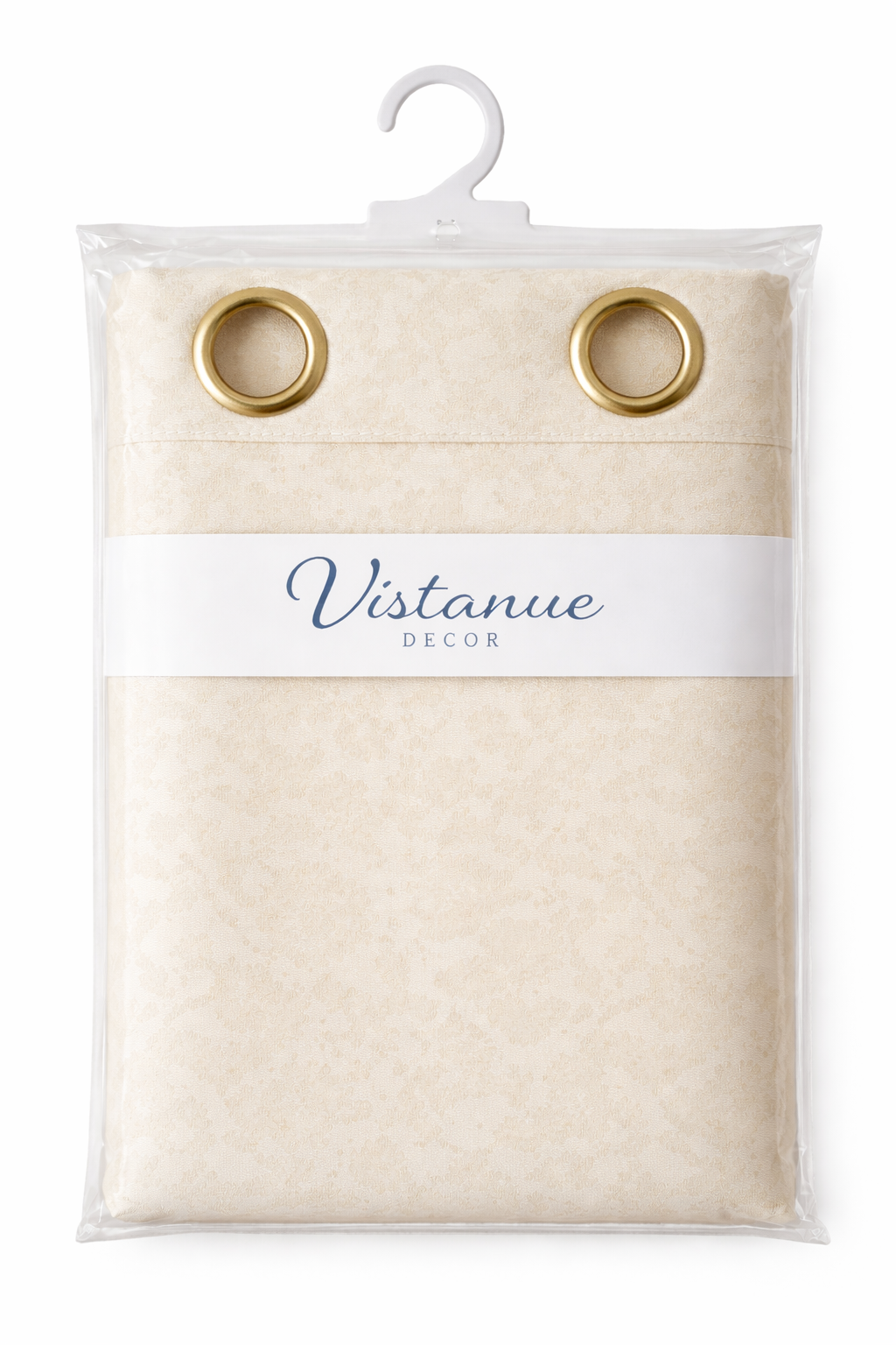 Blackout Emboss Grommet Luxury Curtain | Textured Fabric | Grommet Top | Pack of 1 | 7 * 4ft for Doors | Off-White Colour | Tie Back Included