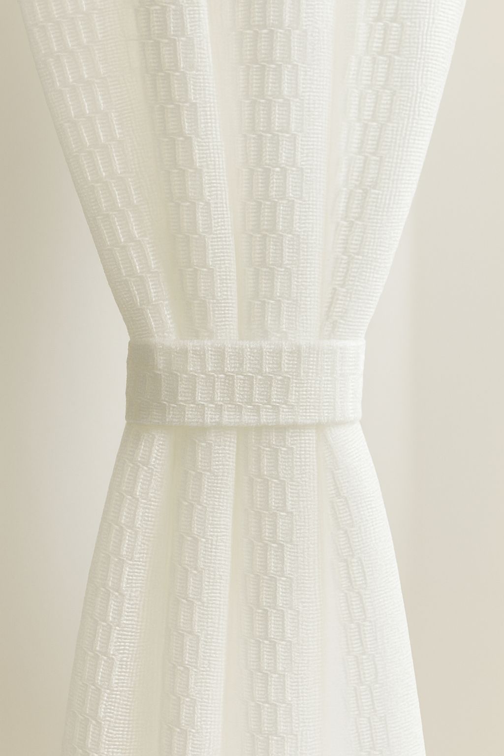 Sheer White Star Net Design Curtain | Window Length 5 * 4ft | Grommet Top | Pack of 1 | White Colour | Tie Back Included